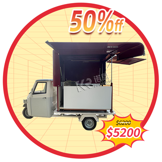 Street Mobile 3 Wheel Fast Food Cart Coffee Van Beer Bar APE Electric Tricycle Food Truck For Sale
