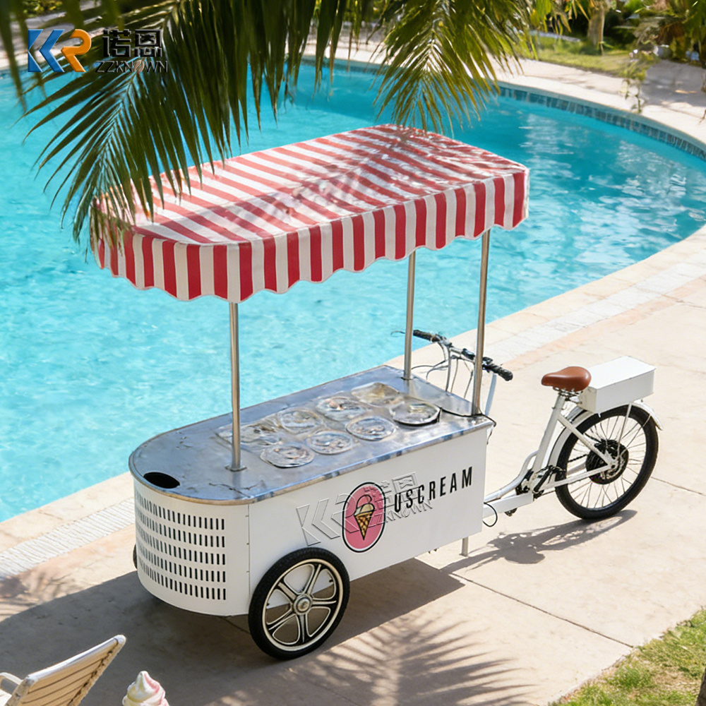 Fast Ice Cream Cart Mobile Food Kiosk Moveable Candy Floss Food Booth With Small Wheels null Wheels