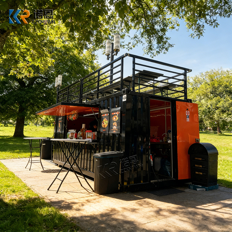 5.7M Double Deck Container Restaurant – Modern Two-Story Food Container with Rooftop Terrace