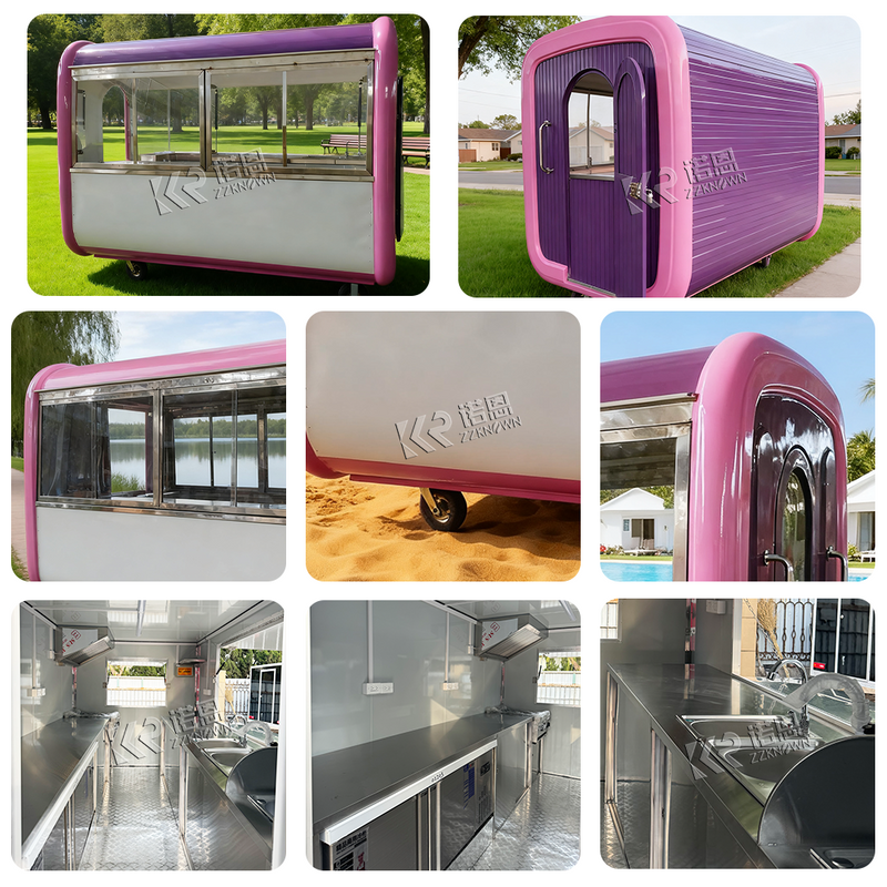 Mobile Food Kiosk Trailer with Rounded Design | Custom Food Trailer Manufacturer