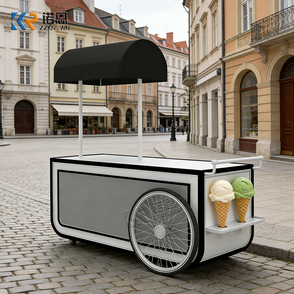 Hand-push food cart compact size ideal