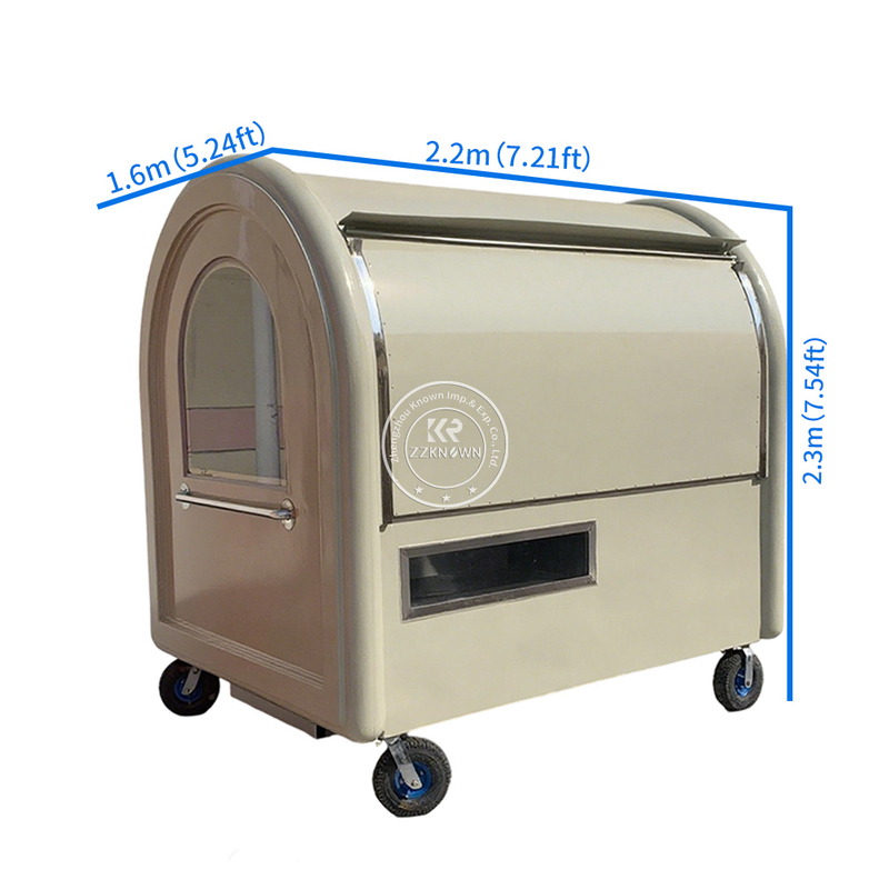 Small Mobile Snack Cart Stainless Steel Food Trailer Portable Coffee Shop Beverage Kiosk for Sale