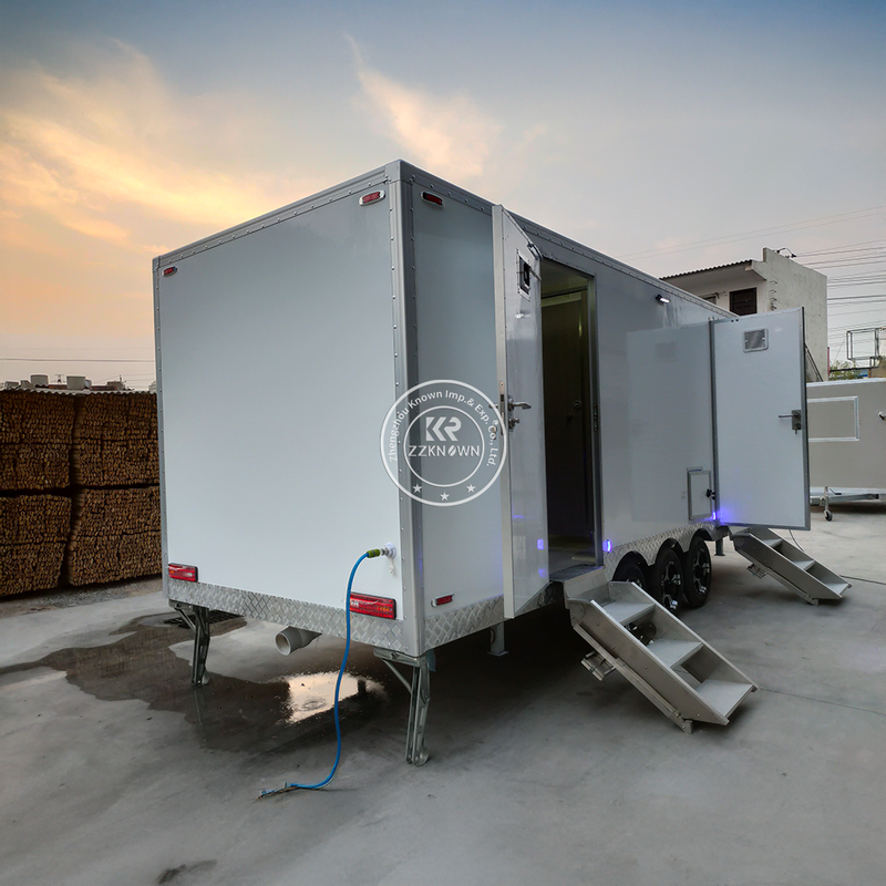 5.8M Portable Toilet Trailer | Dual-Gender Fiberglass Restroom