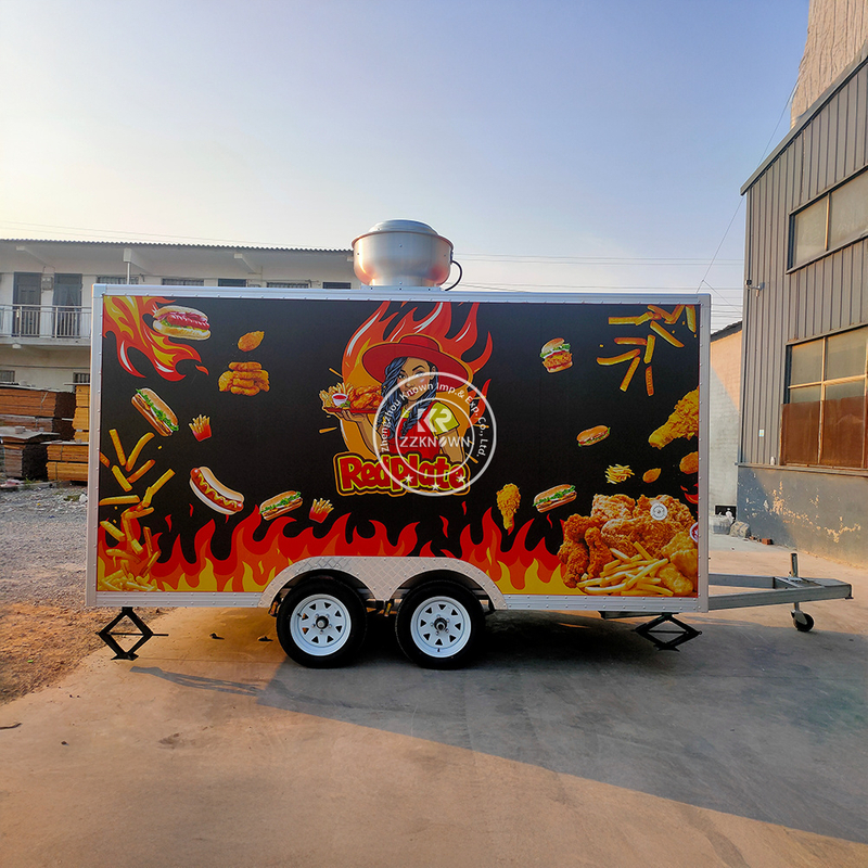 Custom 4m Pink Burger Food Truck Trailer for Sale | ZZKNOWN Manufacturer