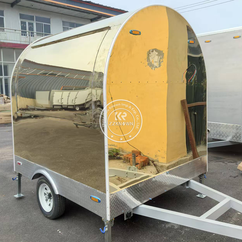 Airstream-Style Roundtop Trailer Stainless Steel Small Food Truck