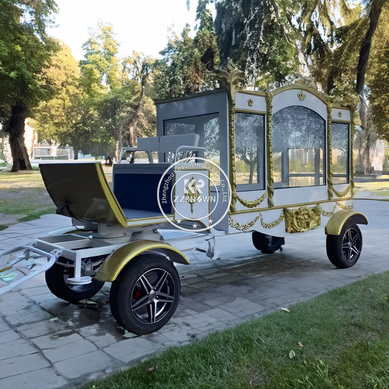 Golden Horse Hearse retro Style Silver Finish Funeral Carriage/customized Electric Horse Hearse