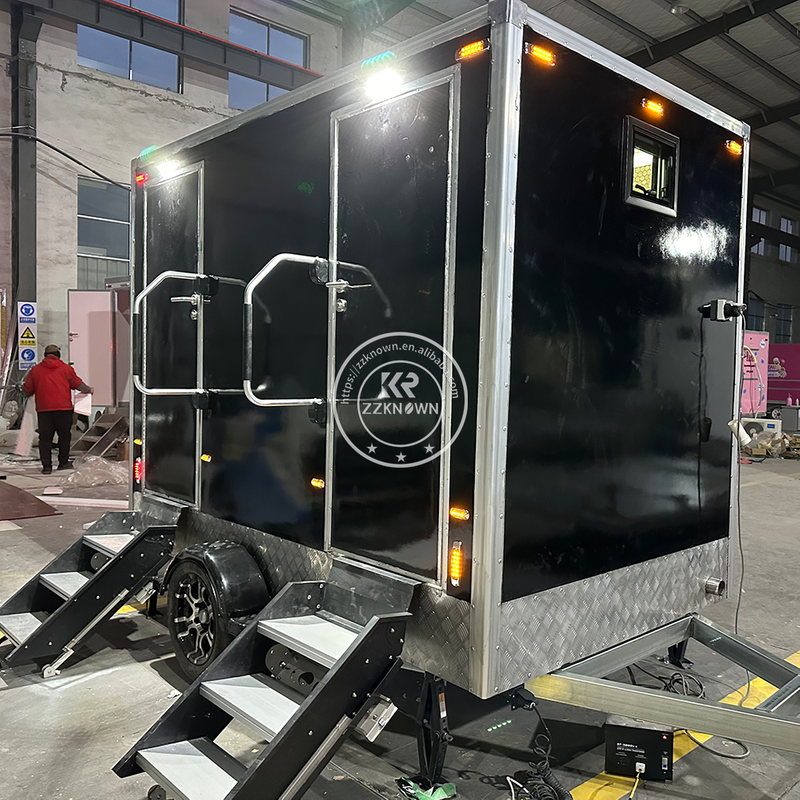 KN-300CS 9.8ft 2 Rooms Customized Luxury Restroom Toilets Outdoor Bathroom Trailer Mobile Toilet Portable Restroom Toilet Trailer