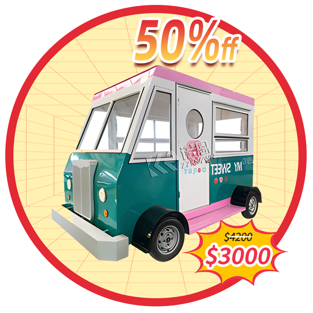 Cute Donut Ice Cream Juice Mobile Food Cart 110V USA Standard Commercial Small Electric Food Truck