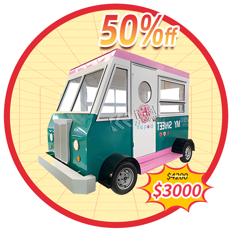 Cute Donut Ice Cream Juice Mobile Food Cart 110V USA Standard Commercial Small Electric Food Truck