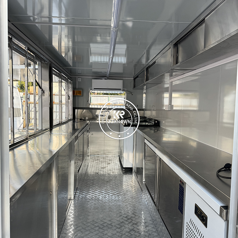 Ready In Stock Fast Shipping 5m/16.4ft Square Food Trailer US Standard Street Mobile Fast Food Truck With Full Kitchen