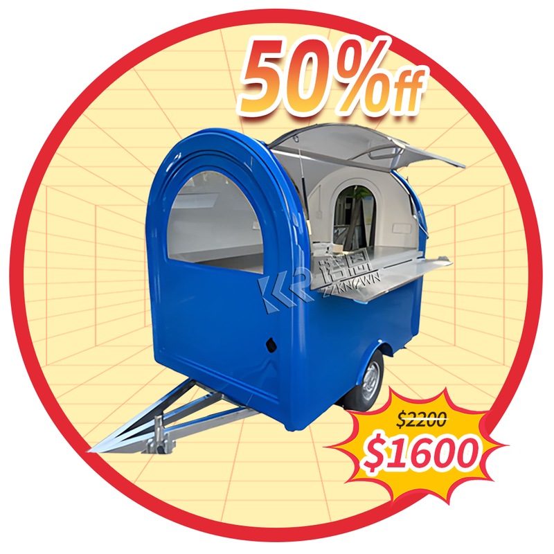In Stock Fast Shipping KN-FR220B Small Fast Food Trailer USA 110V Internal Standard Configuration Coffee Ice Cream Cart Food Truck 