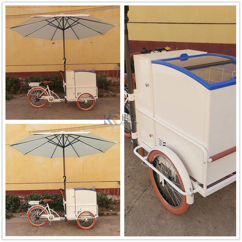Mobile 3 Wheel Electric Freezer Trike Ice Cream Cargo Bikes for Sale Tricycle Cart with Ice Box