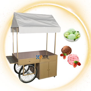 Big Capacity Ice Cream Bike Cart Ice Cream Trolley Cart Ice Cream Vending Gelato Push Cart For Sale