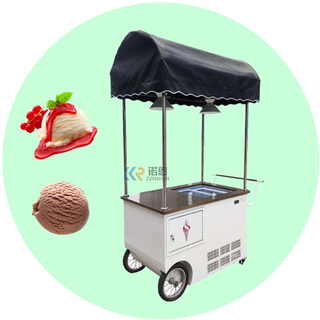 Ice Cream Trolley Freezer Popsicle Carts Mobile Ice Cream Cart Food Stall Cart