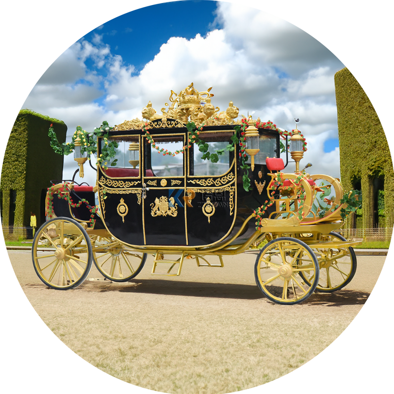 Royal Horse Carriage Manufacturer Wedding Vehicle Wagon Sightseeing Electric Horseless Carriage