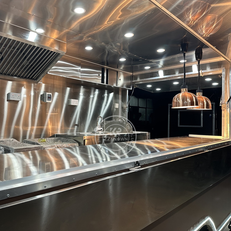 4M CE Certified Dual Axle Food Trailer for Fish & Chips, Asian Street Food, Vegan Meals