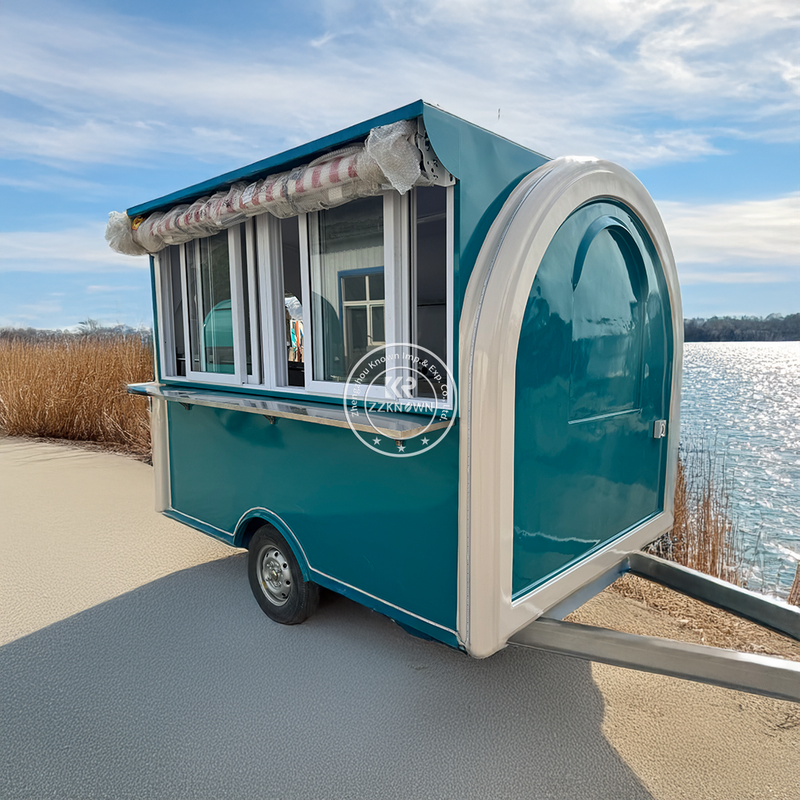 Small Food Trailer for Sale – 2.8m Fiberglass Snack Cart with Sink & Prep Table | ZZKNOWN
