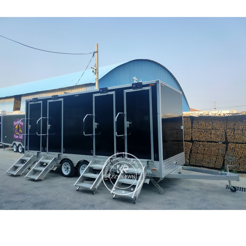 5.5M Portable Toilet Trailer with Shower | 5-Room Combo Unit for Canada