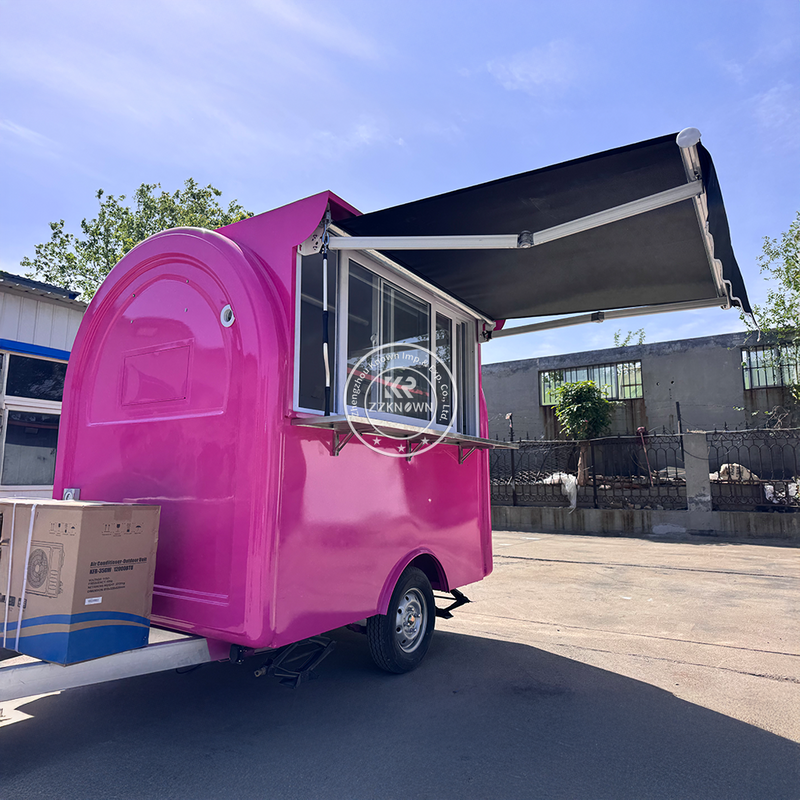 Compact Mobile Food Trailer for Sale – Purple Snack Cart with AC & Sink | ZZKNOWN