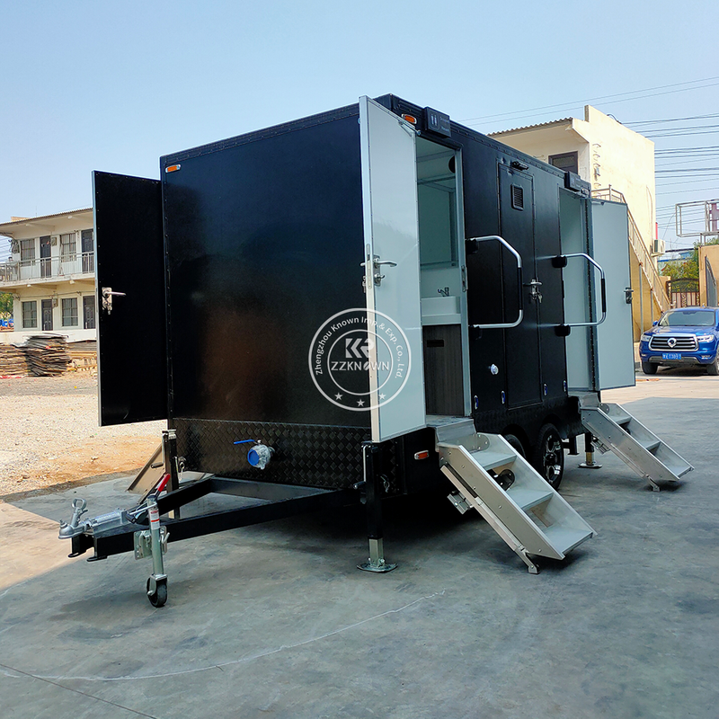 3.5M Portable Toilet Trailer | 4-Room Mobile Restroom for Weddings & Events