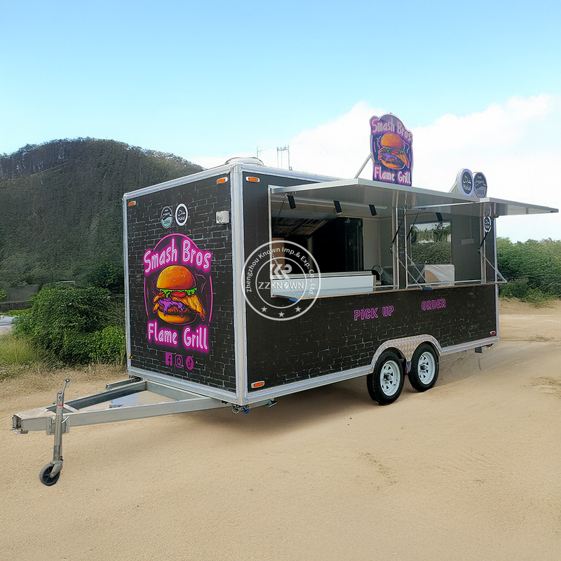 16FT Custom Black Food Trailer for Australia – Fully Equipped Mobile Kitchen