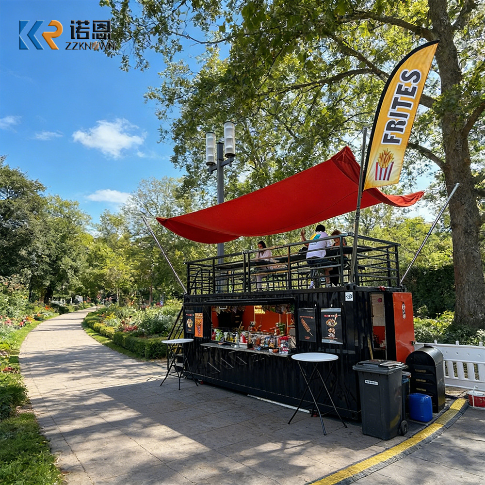 5.7M Double Deck Container Restaurant – Modern Two-Story Food Container with Rooftop Terrace