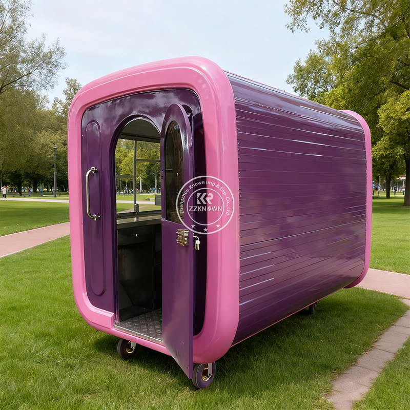 Mobile Food Kiosk Trailer with Rounded Design | Custom Food Trailer Manufacturer