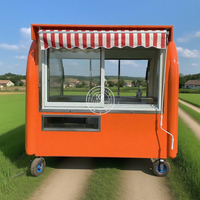 Small Mobile Snack Cart Stainless Steel Food Trailer Portable Coffee Shop Beverage Kiosk for Sale