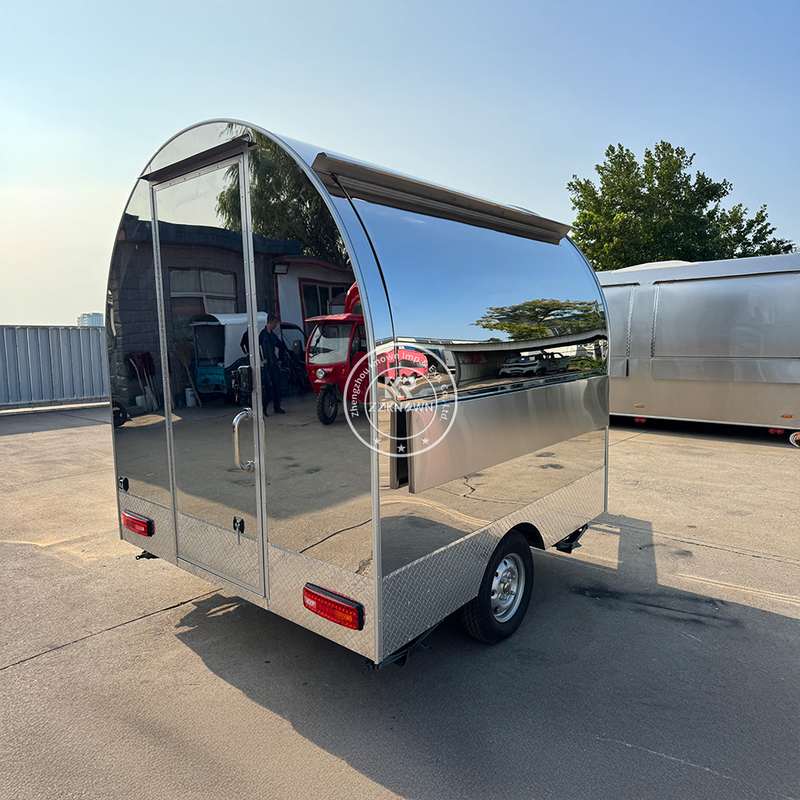 Stainless Steel Small Mobile Food Trailer for Sale – 2.2m X 2m X 2.3m