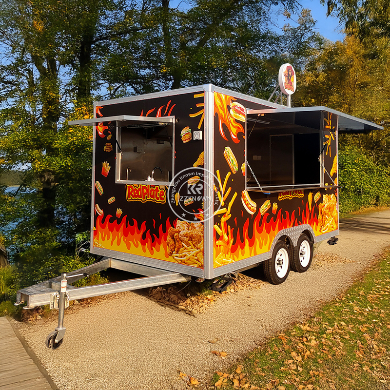 Custom 4m Pink Burger Food Truck Trailer for Sale | ZZKNOWN Manufacturer