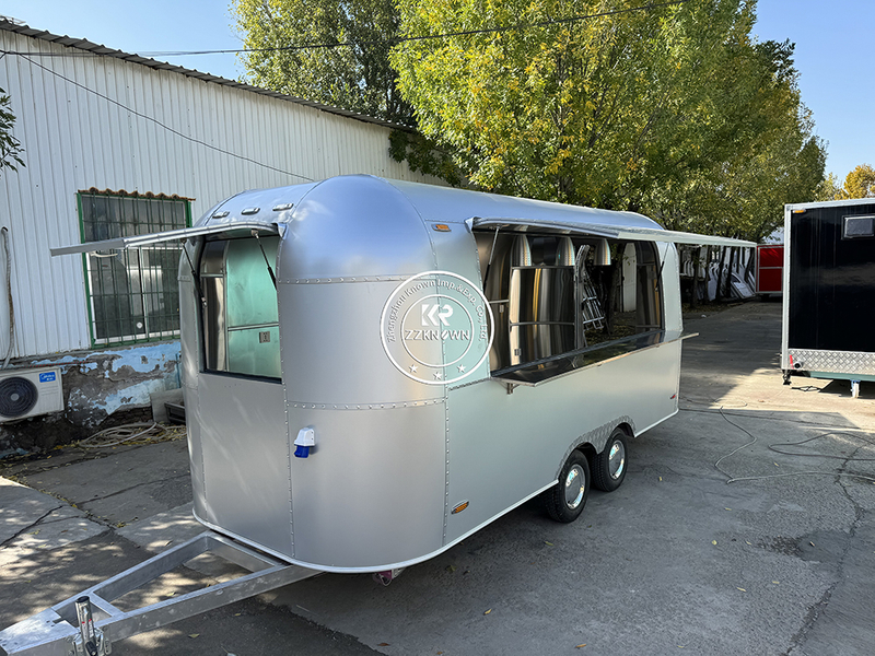  Wholesale Customized 5m Alumina Airstream Food Trailer Catering Mobile Kitchen Food Van Truck for Sale
