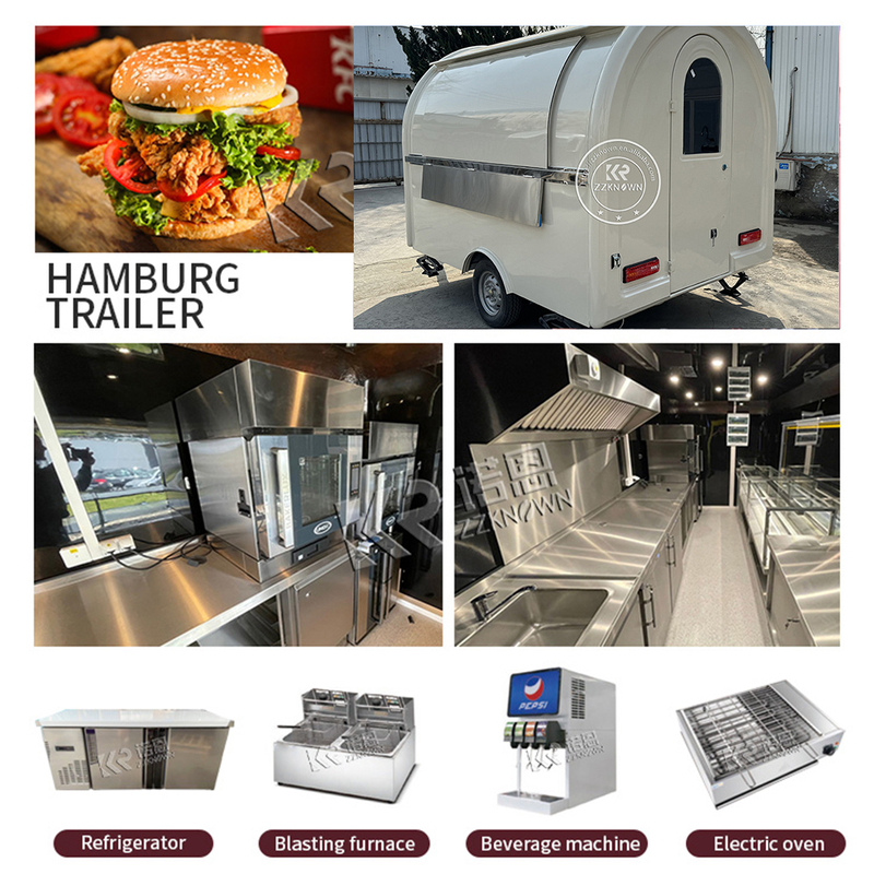 KN-FR-280W Food Carts New Mobile Food Truck In China Factory Price CE DOT Ice Cream BBQ Beer Bar Cafe Shop Fast Food Truck Mobile Kitchen