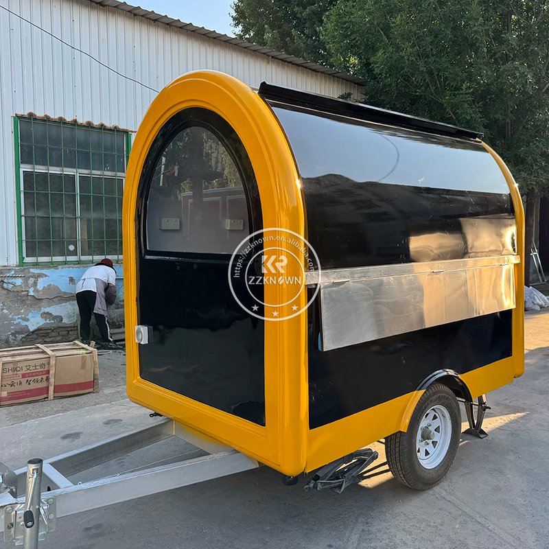 KN-FR220B Snack Cart CONCESSION TRAILERS Black And Golden Small Food Trailer