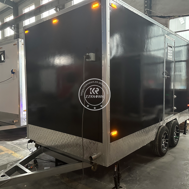 KN-420CS 13.7ft 2 Rooms Luxury Restroom Toilets And Shower Outdoor Bathroom Trailer Toilet Mobile Portable Toilet Trailer For Sale