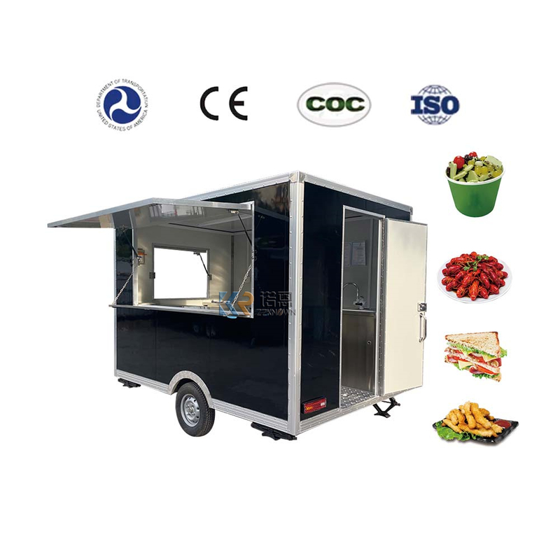 KN-FSH-300 Outdoor Street Mobile pizza Food Trailer With Full Kitchen Equipments