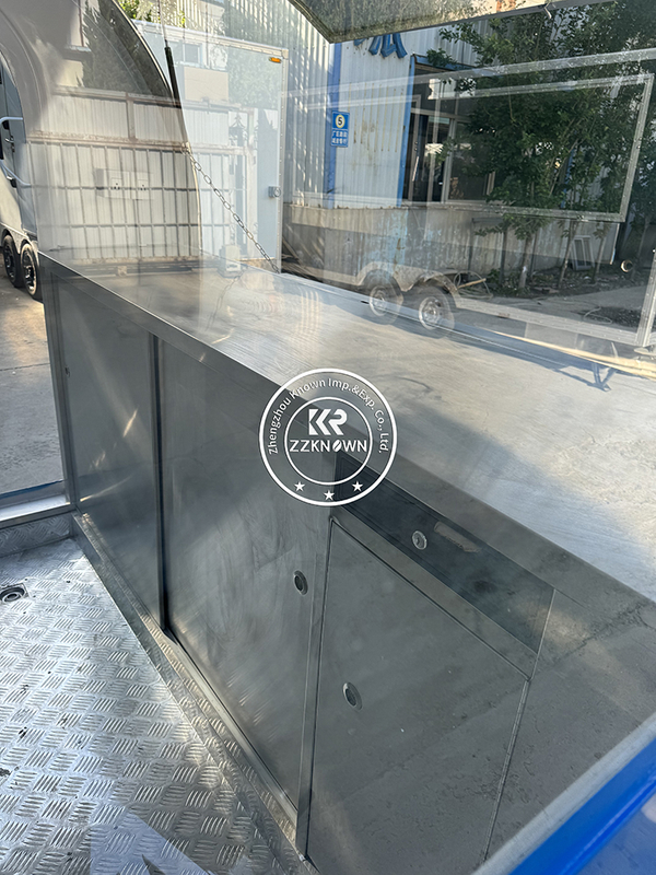 In Stock Fast Shipping KN-FR220B Small Fast Food Trailer USA 110V Internal Standard Configuration Coffee Ice Cream Cart Food Truck 