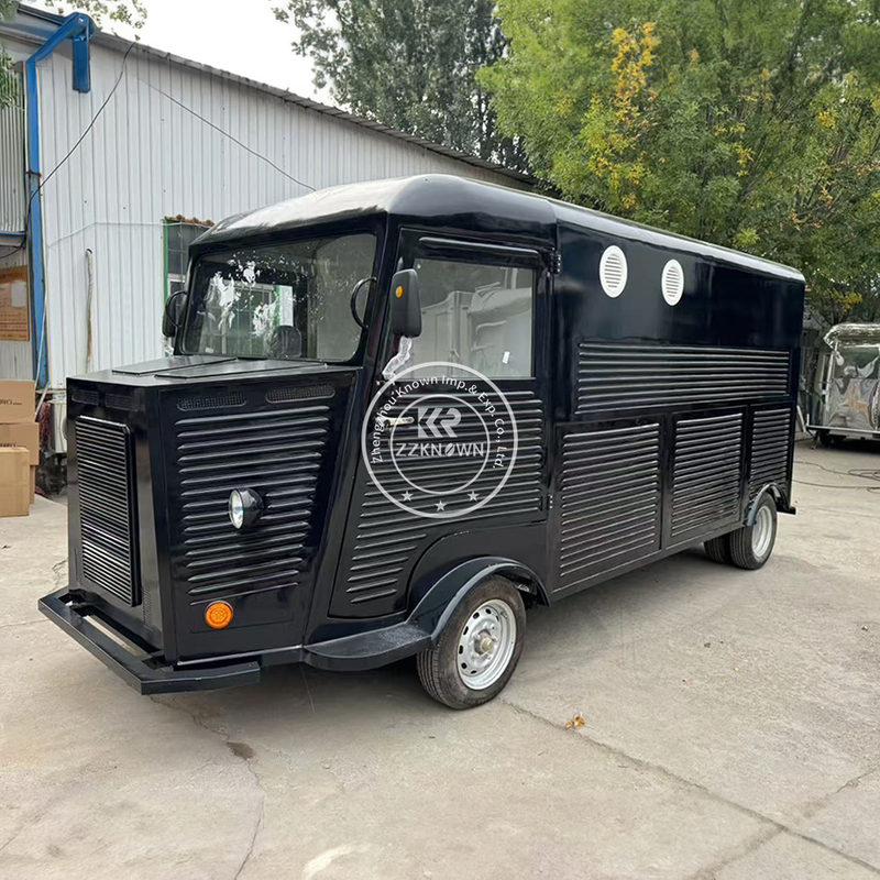 Eco Friendly 5m Black Electric Food Truck with Trailer Option Custom Design for Street Food Vendors And Mobile Kitchens