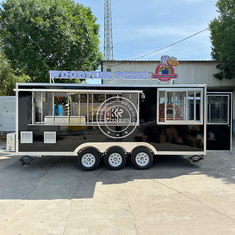 New Food Trailers Fully Equipped Food Truck Fast Food Cart Mobile Kitchen Pizza Food Truck for Sell