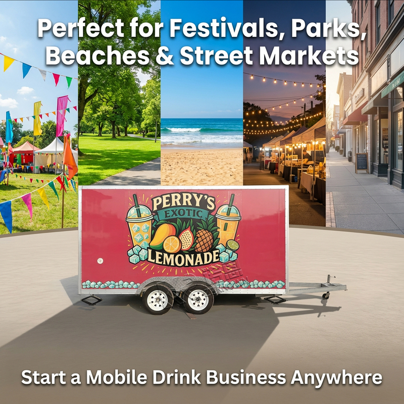 4M Custom Mobile Lemonade Trailer – Professional Beverage Trailer for Outdoor Drink Business