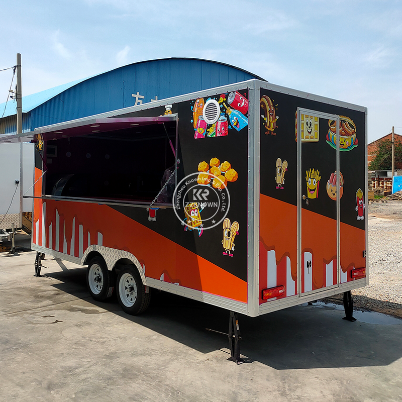 ZZKNOWN 5-Meter Purple Square Food Trailer – Fully Customized Mobile Kitchen