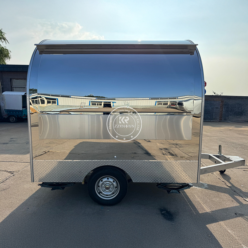 Stainless Steel Small Mobile Food Trailer for Sale – 2.2m X 2m X 2.3m