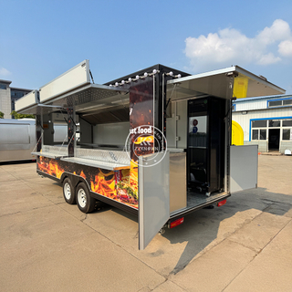 5.5m Custom Fully Equipped Burger Trailer for Sale | RAL8022 Brown Catering Trailer with EU Standard | ZZKNOWN