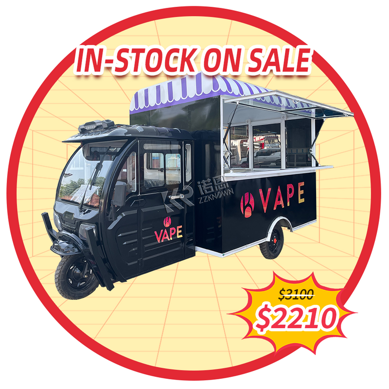 Street Mobile 3 Wheel Fast Food Cart Coffee Van Beer Bar Electric Tricycle Food Truck For Sale