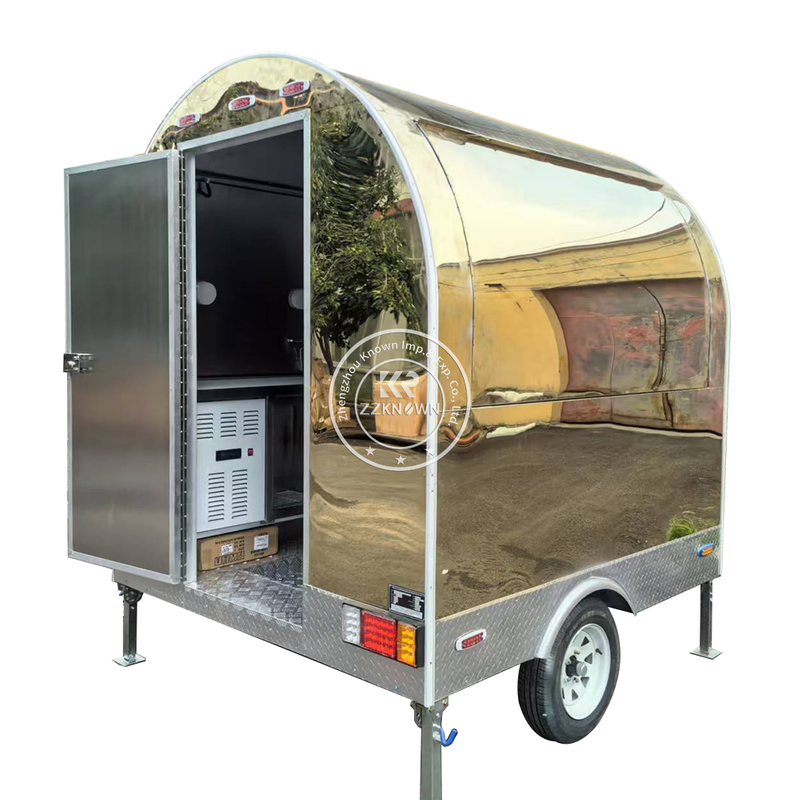 Airstream-Style Roundtop Trailer Stainless Steel Small Food Truck