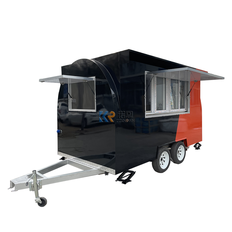 KN-FR-360W Food Trailer Ice Cream Trailer Food Truck Kitchen on Wheels Customized Enclosed Mobile Concession Food VendingTrailer