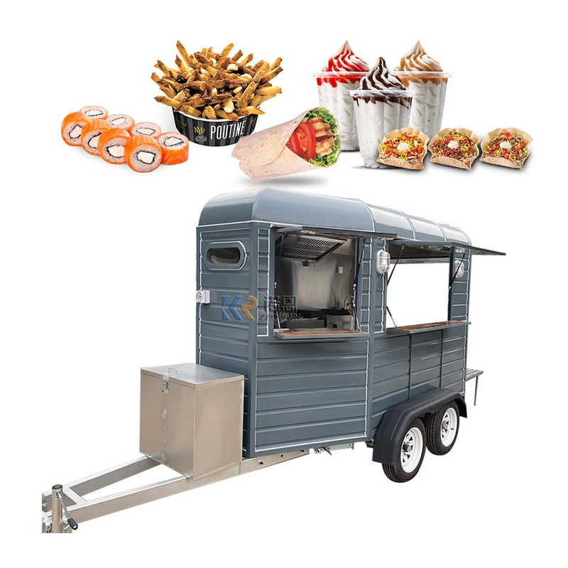 KN-YD-300D Customized Mobile Food Trailers Fully Equipped Food Truck With Full Kitchen Fast Food Cart