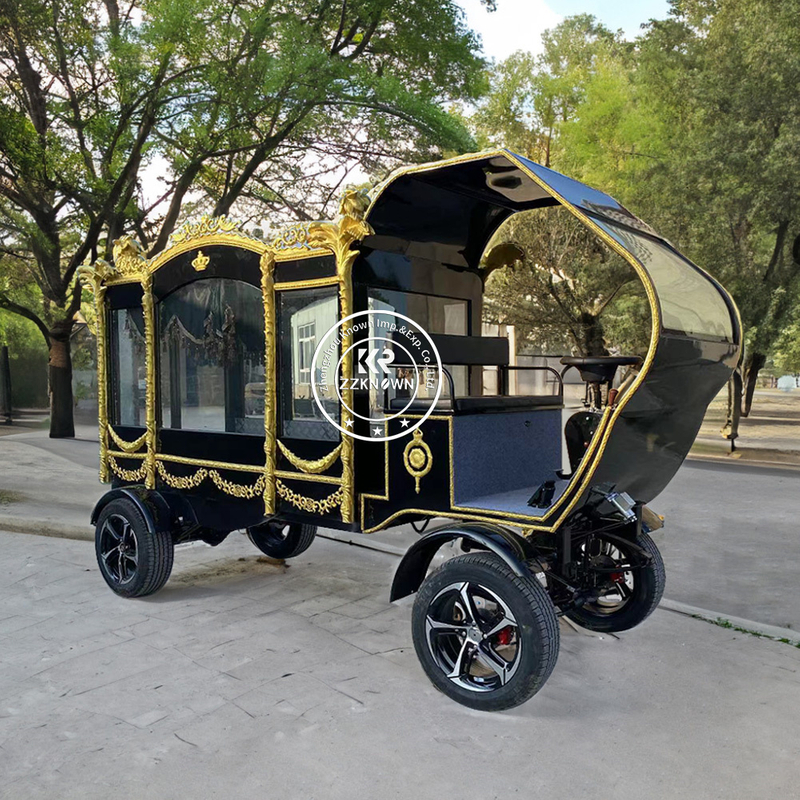 Modern Design Black Horse Drawn Hearse Royal Casket Chariot Funeral Carriage Manufacturers