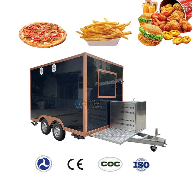 KN-FSH-300 Outdoor Street Mobile pizza Food Trailer With Full Kitchen Equipments