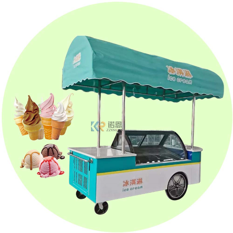 Amazing Mobile Ice Cream Push Cart Yogurt Cart With Wheels For Sale