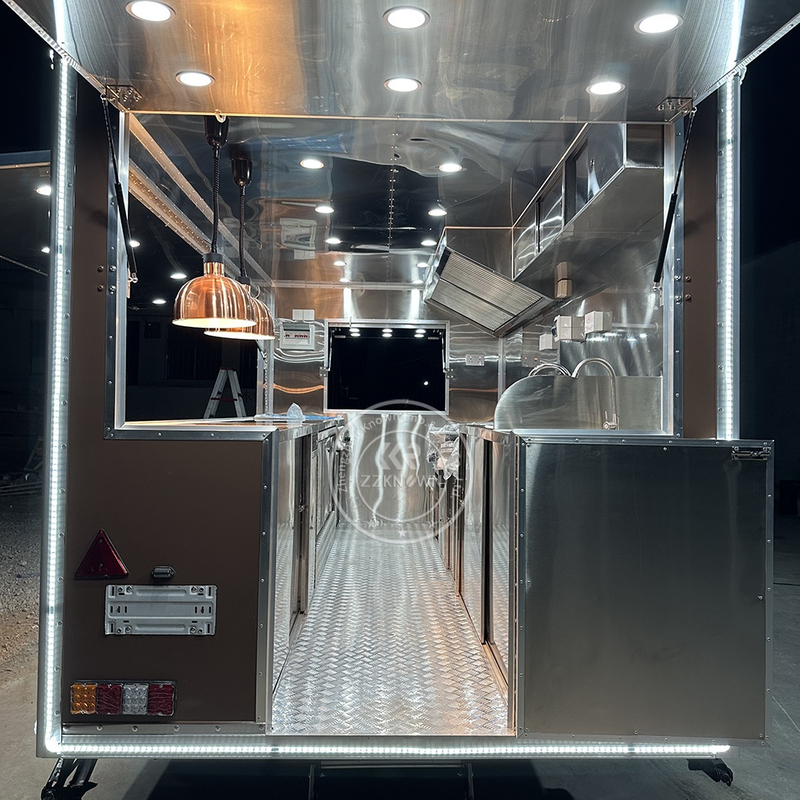 4M CE Certified Dual Axle Food Trailer for Fish & Chips, Asian Street Food, Vegan Meals